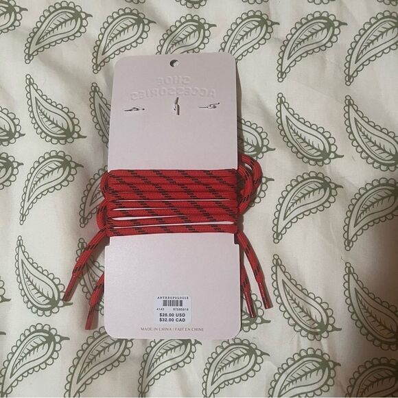 Anthropologie Shoe Charms and Laces Accessories Set Red OS - Picture 4 of 7